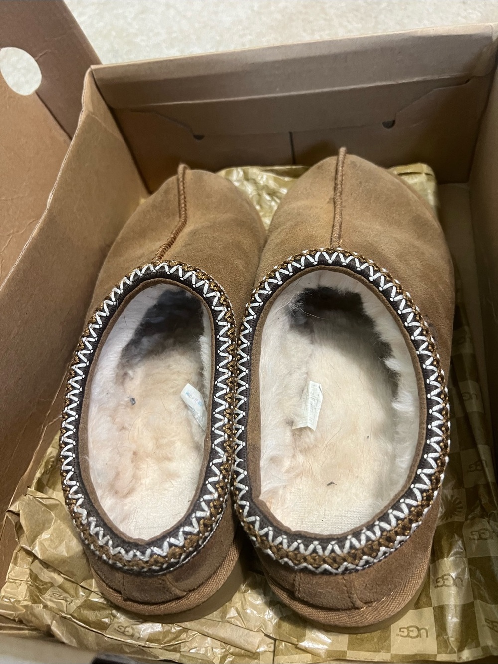 UGG Chestnut Brown Slip-On Shearling Mules - Picture 6 of 9